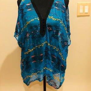 12th St. Cynthia Vincent Silk Embroidered Top